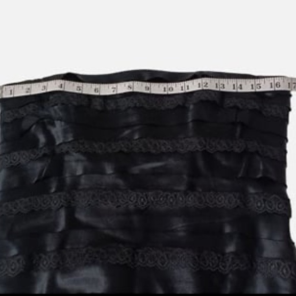 HERVE LEGER PARIS Black Lace Tiered Layer Strapless Bodycon Cocktail Dress M - Picture 8 of 10